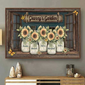Grandma's Sunshine - Family Personalized Custom Horizontal Poster - Birthday Gift For Grandma
