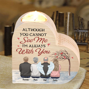 Always On Our Minds Forever In Our Hearts - Memorial Personalized Custom Heart Shaped Candle Holder - Sympathy Gift, Gift For Family Members