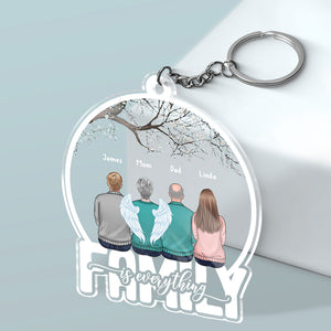 Family Is Everything - Family Personalized Custom Snow Globe Shaped Acrylic Keychain - Gift For Family Members
