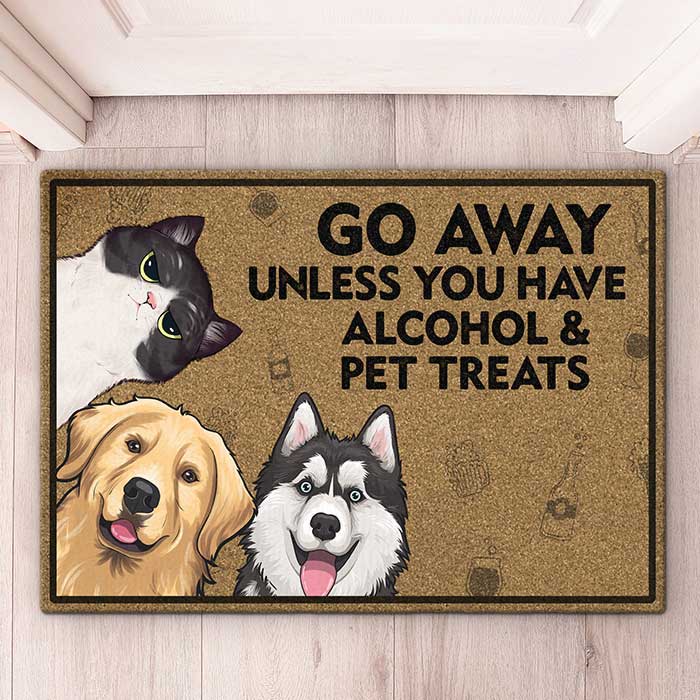 Hope You Brought Wine and Dog or Cat Custom Pet Doormat from Original  Photo