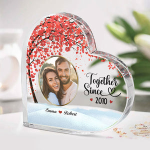 No Return Or Refund, I'm Yours - Couple Personalized Custom Heart Shaped Acrylic Plaque - Upload Image, Gift For Husband Wife, Anniversary