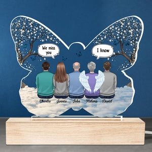 We Miss You More Than Anything - Memorial Personalized Custom Butterfly Shaped 3D LED Light - Mother's Day, Sympathy Gift, Gift For Family Members