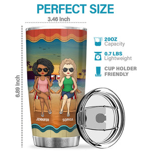 I Love You To The Beach And Back - Bestie Personalized Custom Tumbler - Gift For Best Friends, BFF, Sisters