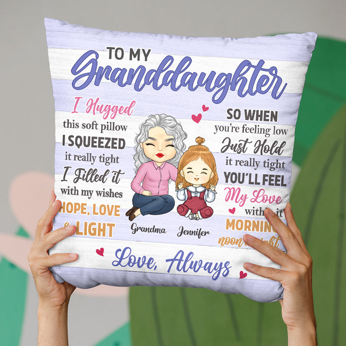 I Filled This Pillow With My Wishes - Family Personalized Custom Pillow - Gift For Grandchildren