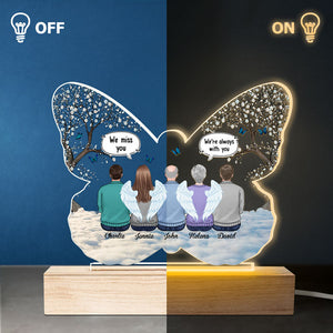 We Miss You More Than Anything - Memorial Personalized Custom Butterfly Shaped 3D LED Light - Mother's Day, Sympathy Gift, Gift For Family Members