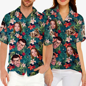 Custom Photo You Had Me At Aloha - Family Personalized Custom Face Unisex Hawaiian Shirt - Gift For Family, Pet Owners, Pet Lovers