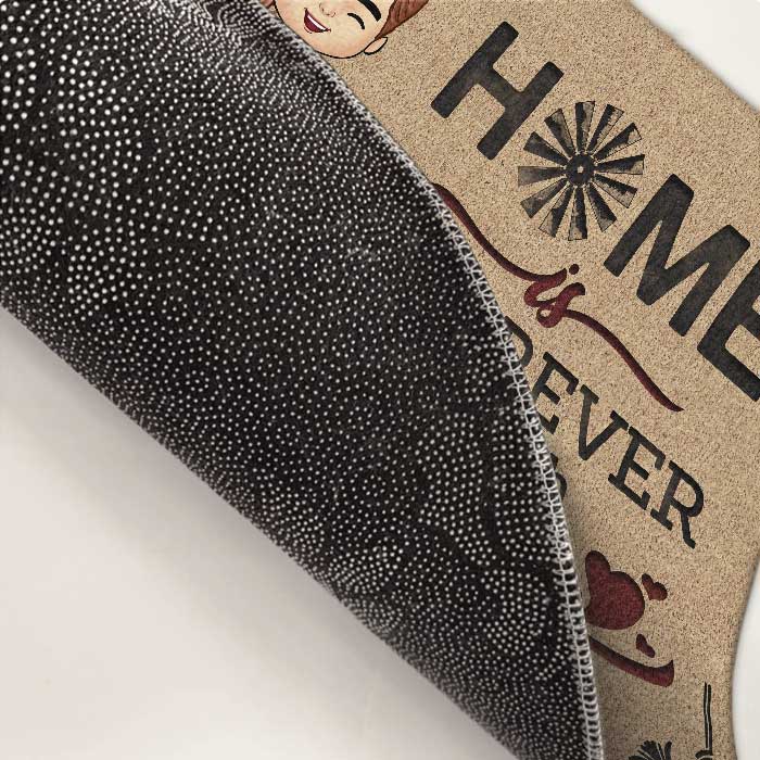 Home Is Wherever I’m With You - Couple Personalized Custom Decorative Mat - Gift For Husband Wife, Anniversary