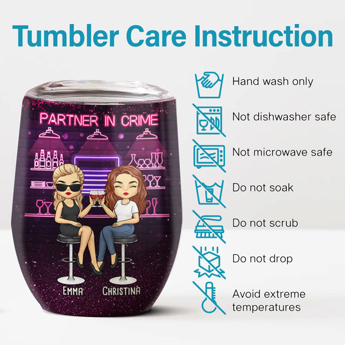 We're Not Sugar And Spice And Everything Nice - Bestie Personalized Custom Wine Tumbler - Gift For Best Friends, BFF, Sisters