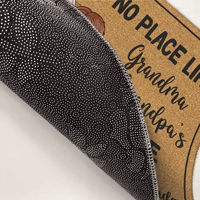 There's No Place Like Grandma & Grandpa's House - Family Personalized Custom Decorative Mat - Gift For Grandma, Grandpa