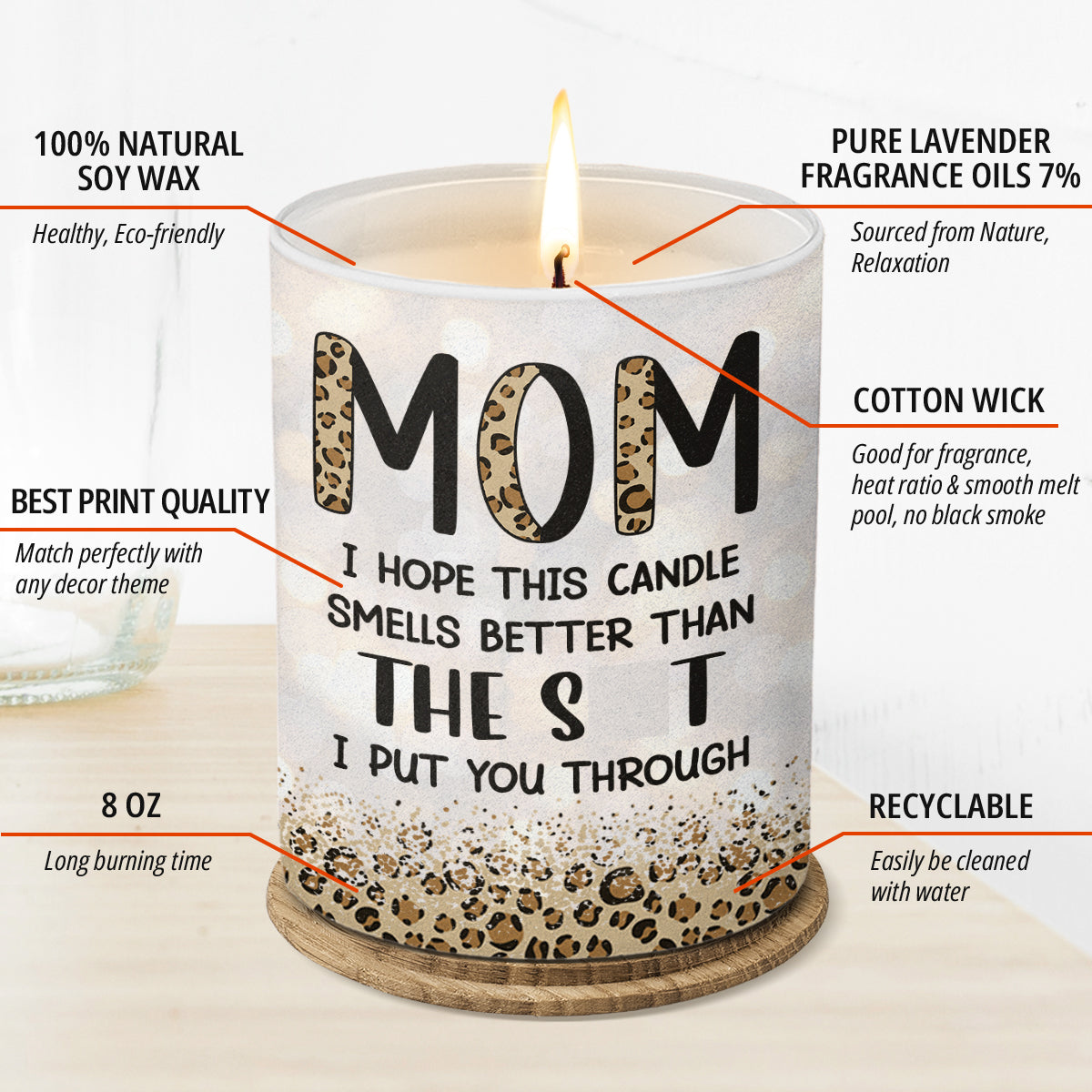 Mothers Day Candle, I Love You Mom Candle 8oz Mom Birthday, Mom Gift, Gift  for Mom, Birthday Idea, Mom, Candles for Moms, Soy Candles 