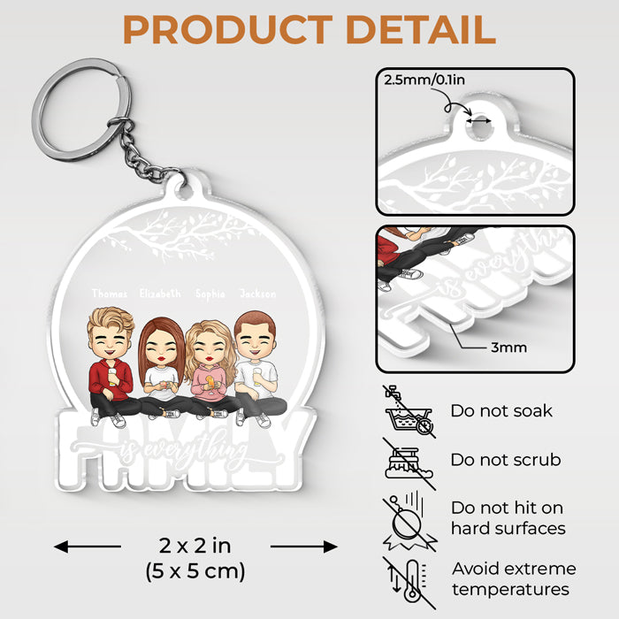 We're Family Forever - Family Personalized Custom Snow Globe Shaped Acrylic Keychain - Gift For Family Members