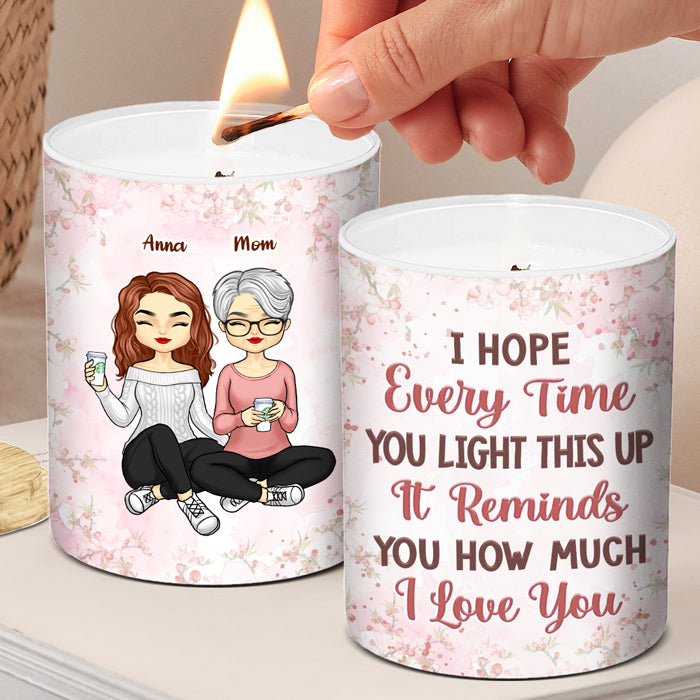 This Reminds How Much I Love You - Family Personalized Custom Smokeless Scented Candle - Mother's Day, Birthday Gift For Mom From Daughter