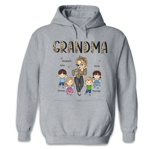 Grandma & Her Dancing Kids - Family Personalized Custom Unisex T-shirt, Hoodie, Sweatshirt - Mother's Day, Birthday Gift For Mom, Grandma