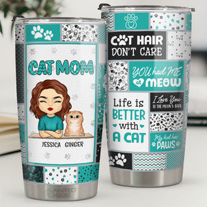 You Had Me At Meow - Cat Personalized Custom Tumbler -  Mother's Day, Birthday Gift For Pet Owners, Pet Lovers