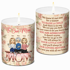 I Love You With All My Heart - Family Personalized Custom Smokeless Scented Candle - Gift For Mom From Daughter