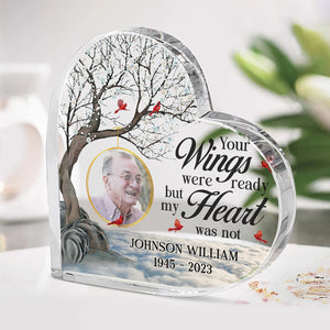 Custom Photo Forever In Our Hearts - Memorial Personalized Custom Heart Shaped Acrylic Plaque - Sympathy Gift For Family Members