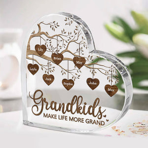Birthday Grandma Gifts - Gifts For Grandma From Granddaughter, Grandson - Nana Gifts - Best Grandma Mothers Day Gifts - Grandmother Gift Ideas - Personalized Heart Shaped Acrylic