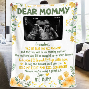 Soon I’ll Be Cuddled Up With You - Family Personalized Custom Baby Blanket - Upload Image, Baby Shower Gift, Gift For First Mom