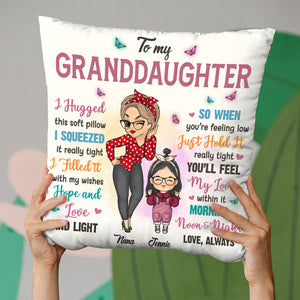 When You Feel Low, Just Hold It Really Tight - Family Personalized Custom Pillow - Gift For Grandchildren