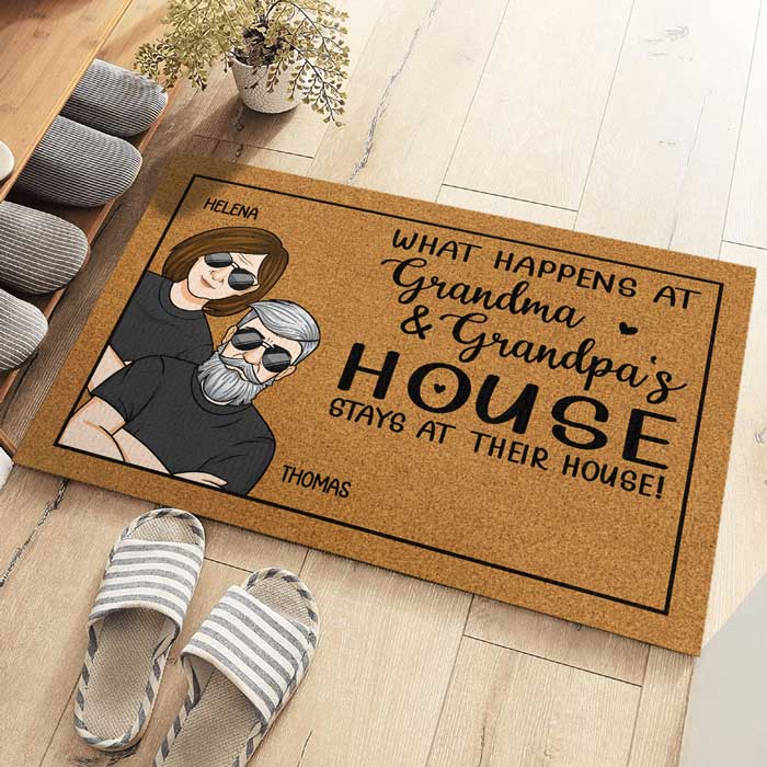 No Place Like Grandma & Grandpa's House - Family Personalized Custom Decorative Mat - Gift For Family Members
