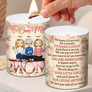 I Love You With All My Heart - Family Personalized Custom Smokeless Scented Candle - Gift For Mom From Daughter