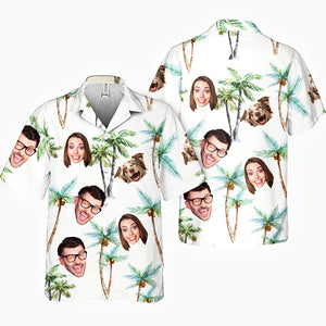 Custom Photo Seek To Sea More - Family Personalized Custom Face Unisex Hawaiian Shirt - Gift For Family, Pet Owners, Pet Lovers