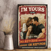 No Returns Or Refunds - Couple Personalized Custom Vertical Poster - Upload Image, Gift For Husband Wife, Anniversary