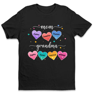 Grandma's Hearts - Family Personalized Custom Unisex T-shirt, Hoodie, Sweatshirt - Mother's Day, Birthday Gift For Grandma