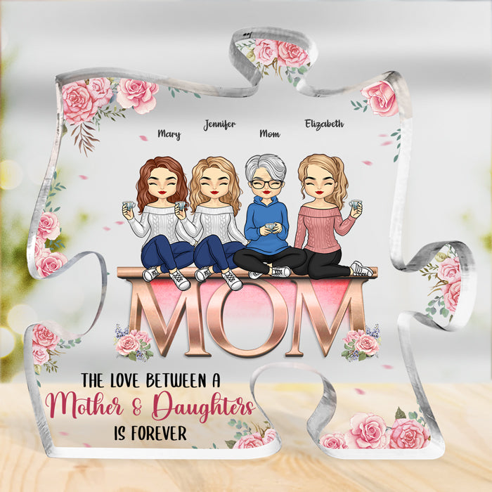 You're The Piece That Holds Us Together - Family Personalized Custom Puzzle Shaped Acrylic Plaque - Mother's Day, Birthday Gift For Mom From Daughter