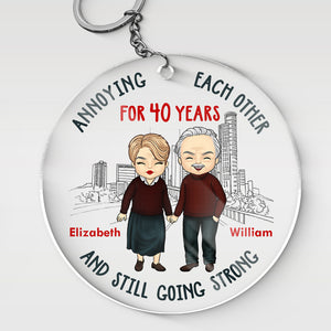 The One I Want To Annoy - Couple Personalized Custom Round Shaped Acrylic Keychain - Gift For Husband Wife, Anniversary