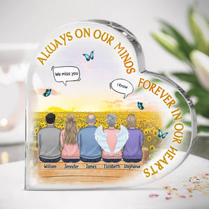 You're Forever In Our Hearts - Memorial Personalized Custom Heart Shaped Acrylic Plaque - Sympathy Gift, For For Family Members