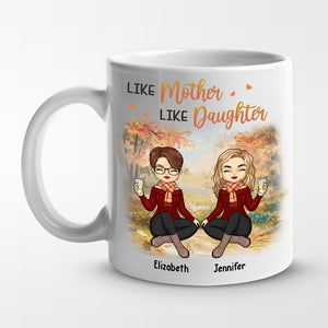 Mother & Daughter Forever Linked Together - Family Personalized Custom Mug - Mother's Day, Birthday Gift For Mom From Daughter