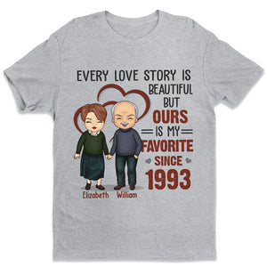 Every Love Story Is Beautiful But Ours Is My Favorite - Personalized Unisex T-shirt, Hoodie, Sweatshirt - Gift For Couple, Husband Wife, Anniversary, Engagement, Wedding, Marriage Gift