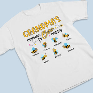 A Grandma's Happy Beacause Of Her Children - Family Personalized Custom Unisex T-shirt, Hoodie, Sweatshirt -  Mother's Day, Birthday Gift For Grandma