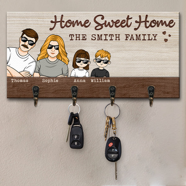 Home Sweet Home Parents & Kids - Personalized Key Hanger, Key Holder - -  Pawfect House ™