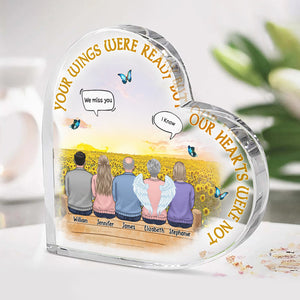 You're Forever In Our Hearts - Memorial Personalized Custom Heart Shaped Acrylic Plaque - Sympathy Gift, For For Family Members