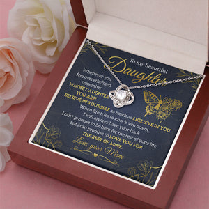 My Little Girl, Love You For The Rest Of Mine - Family Love Knot Necklace - Gift For Daughter From Mom