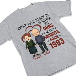 Every Love Story Is Beautiful But Ours Is My Favorite - Personalized Unisex T-shirt, Hoodie, Sweatshirt - Gift For Couple, Husband Wife, Anniversary, Engagement, Wedding, Marriage Gift