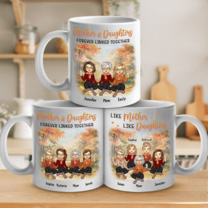 Mother & Daughter Forever Linked Together - Family Personalized Custom Mug - Mother's Day, Birthday Gift For Mom From Daughter