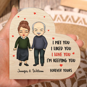 I'm Keeping You Forever Yours - Couple Personalized Custom Heart Shaped Candle Holder - Gift For Husband Wife, Anniversary