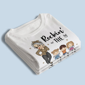 Rocking The Grandma Life - Family Personalized Custom Unisex T-shirt, Hoodie, Sweatshirt - Mother's Day, Birthday Gift For Mom, Grandma