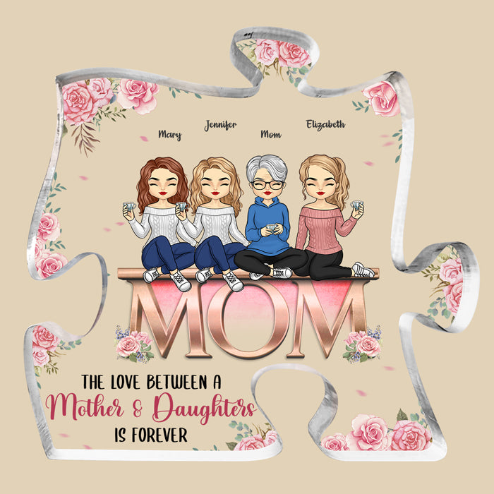 You're The Piece That Holds Us Together - Family Personalized Custom Puzzle Shaped Acrylic Plaque - Mother's Day, Birthday Gift For Mom From Daughter