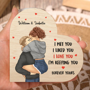 I Love You & Forever Yours - Couple Personalized Custom Heart Shaped Candle Holder - Gift For Husband Wife, Anniversary