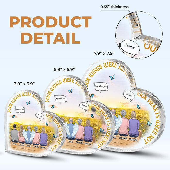 You're Forever In Our Hearts - Memorial Personalized Custom Heart Shaped Acrylic Plaque - Sympathy Gift, For For Family Members