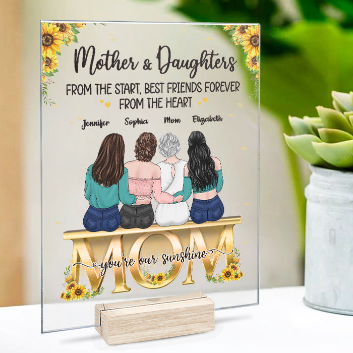 Mother & Daughters From The Star - Family Personalized Custom Acrylic Plaque - Mother's Day, Birthday Gift For Mom