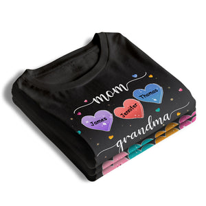 Grandma's Hearts - Family Personalized Custom Unisex T-shirt, Hoodie, Sweatshirt - Mother's Day, Birthday Gift For Grandma