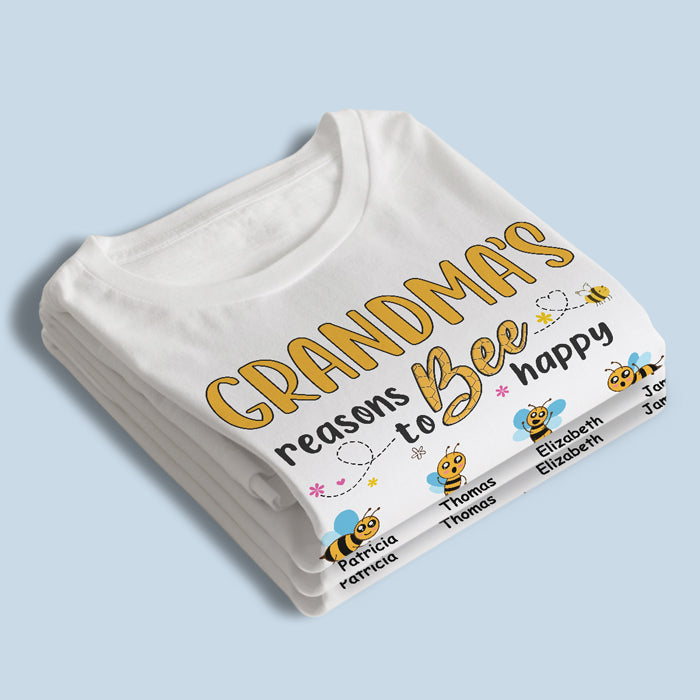 A Grandma's Happy Beacause Of Her Children - Family Personalized Custom Unisex T-shirt, Hoodie, Sweatshirt -  Mother's Day, Birthday Gift For Grandma