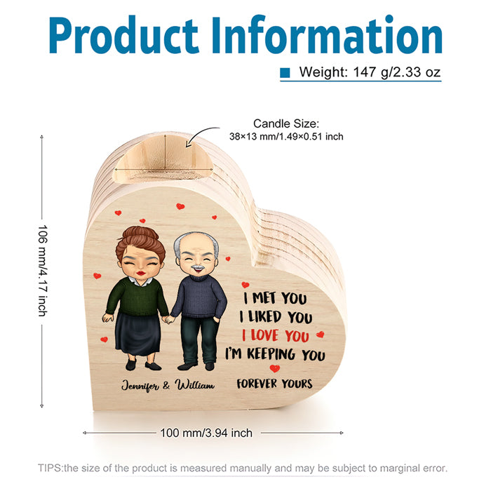 I'm Keeping You Forever Yours - Couple Personalized Custom Heart Shaped Candle Holder - Gift For Husband Wife, Anniversary