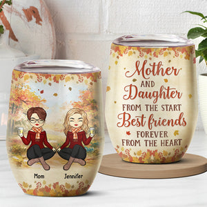 The Love Between Us Is Forever - Family Personalized Custom Wine Tumbler - Mother's Day, Birthday Gift For Mother From Daughter