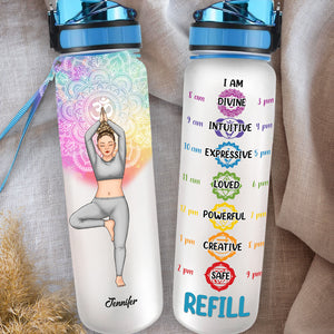 Quiet Your Mind Free Your Body - Yoga Personalized Custom Water Tracker Bottle - Gift For Yoga Lovers